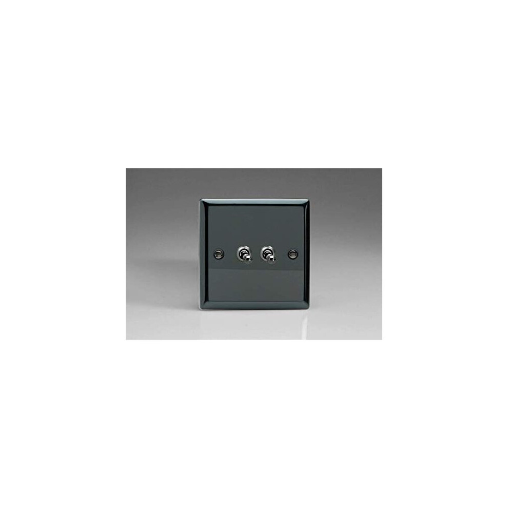 Varilight Xit2 Toggle Switches 2 Gang Iridium Black 5021575770964