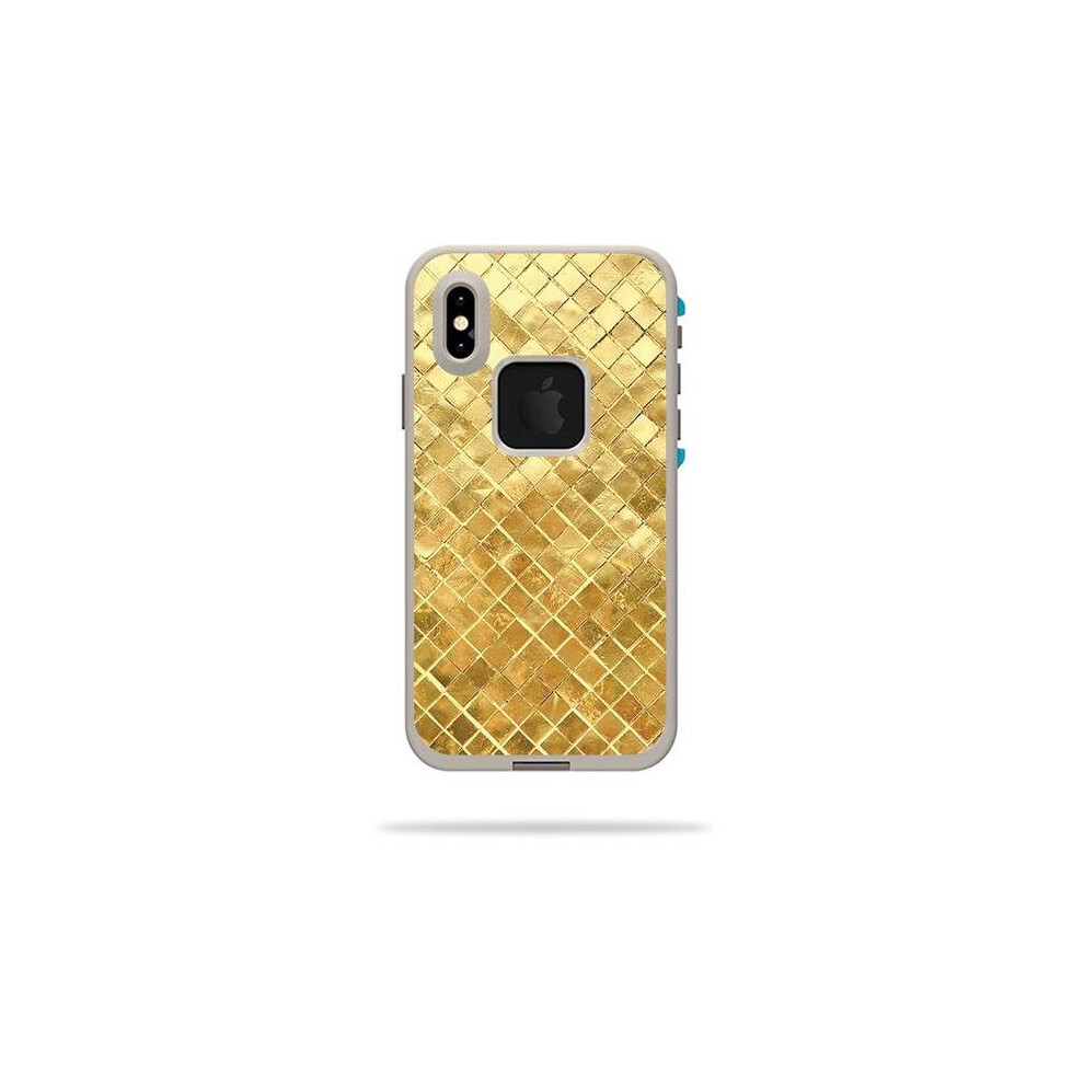 MightySkins LIFIPXS-Gold Tiles Skin Decal Wrap for LifeProof Fre iPhone XS Case Sticker - Gold Tiles-image-OPC-PB5KNBX-NEW