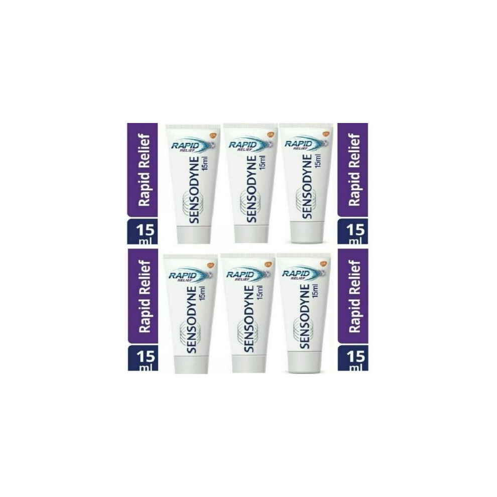 6 x Sensodyne Rapid Relief travel size toothpastes New and sealed!