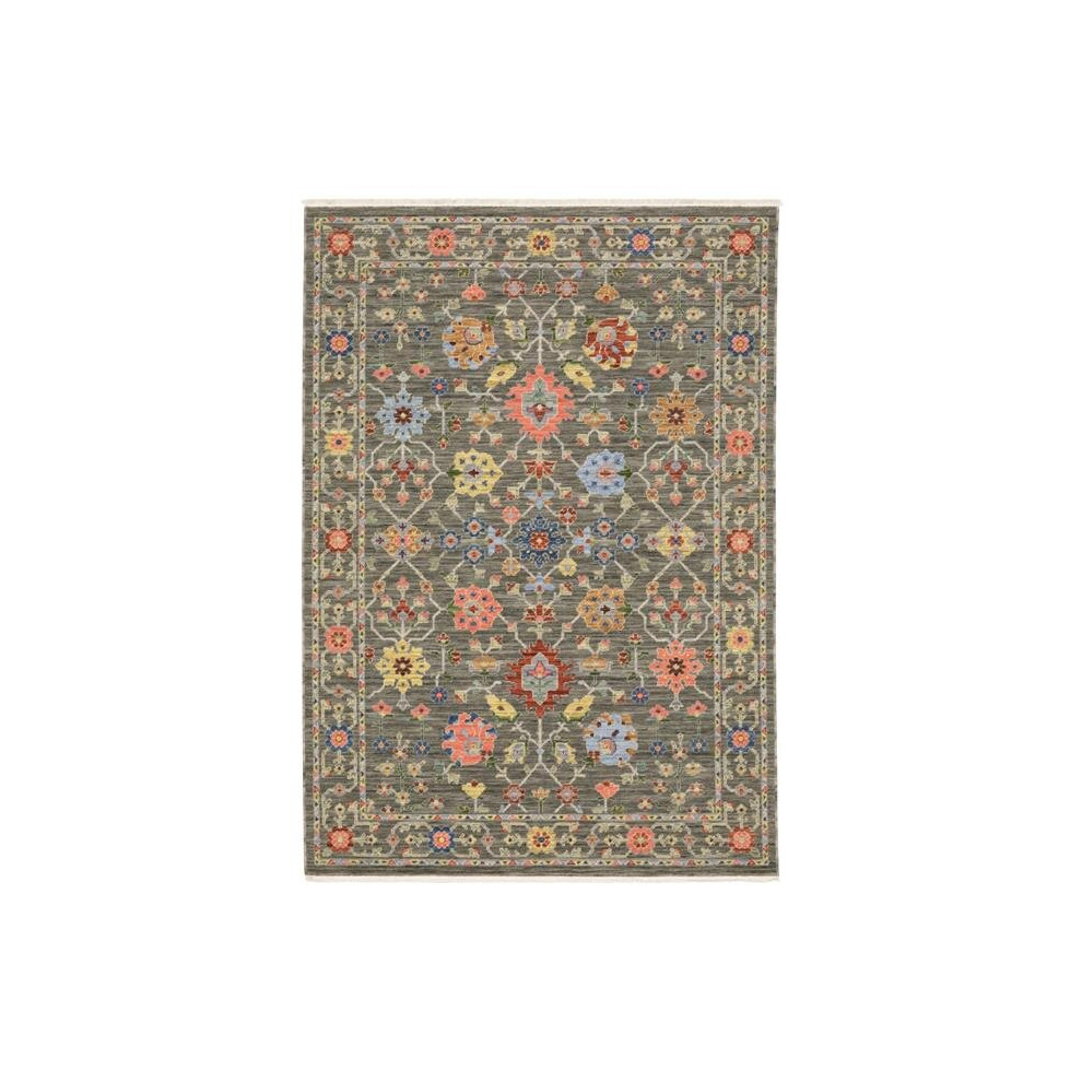 Oriental Weavers L093K1060092ST 12 x 3 ft. Luca Traditional Power Loomed Rectangle Rug, Grey