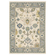Oriental Weavers L846H1060092ST 12 x 3 ft. Luca Traditional & Casual Power Loomed Rectangle Rug, Ivory