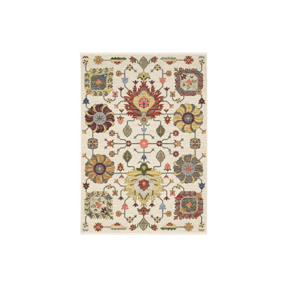 Oriental Weavers L8111W060092ST 2 x 3 ft. Luca Traditional & Casual Power Loomed Rectangle Rug, Ivory