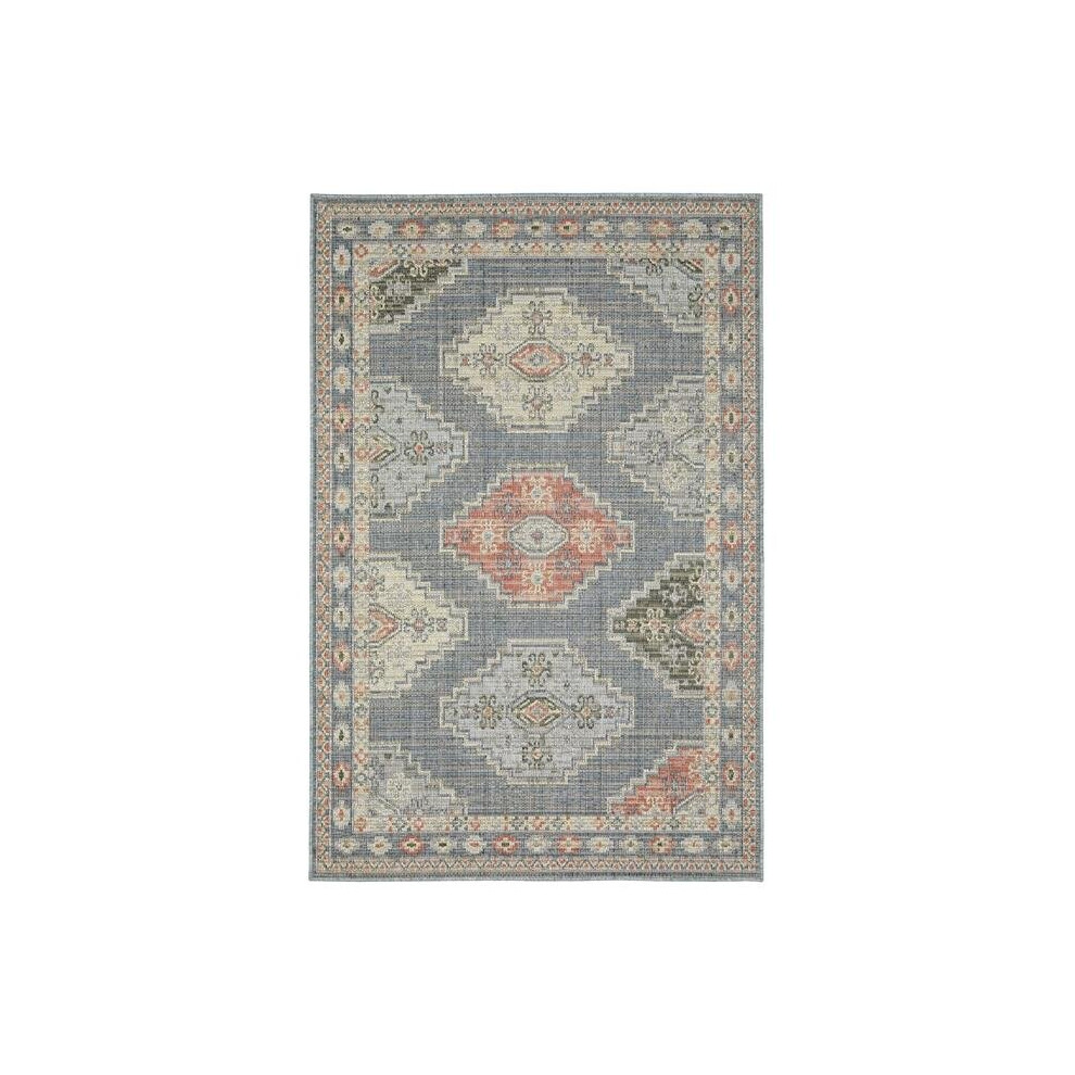 Oriental Weavers C020B4200280ST 6 ft. 7 in. X 9 ft. 2 in. Cyprus Outdoor & Traditional Power Loomed Rectangle Rug, Blue