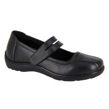 (4 UK, Black) Mod Comfys Womens/Ladies Softie Leather Extra Wide Mary Janes