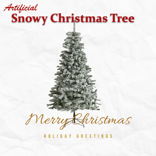 AAMEN 7ft Artificial Snowy Christmas Tree, Christmas Decorations 1