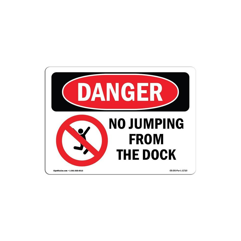 SignMission OS-DS-D-35-L-1710 OSHA Danger Sign - No Jumping From the Dock-image-OPC-PB5M5PV-NEW