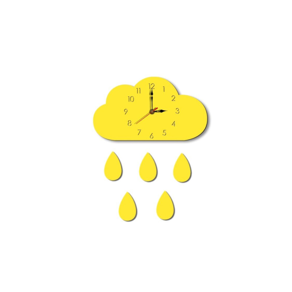 Wall decoration Cloud cartoon wall clock Yellow