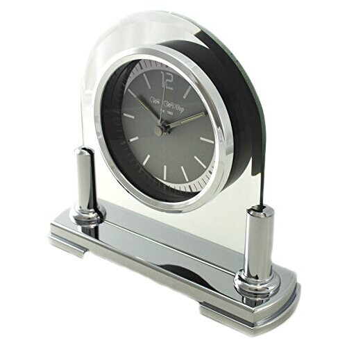 WIDDOP and Co. Modern Stylish Glass & Silver Two Tone Quartz Arched Design Mantel Clock 2