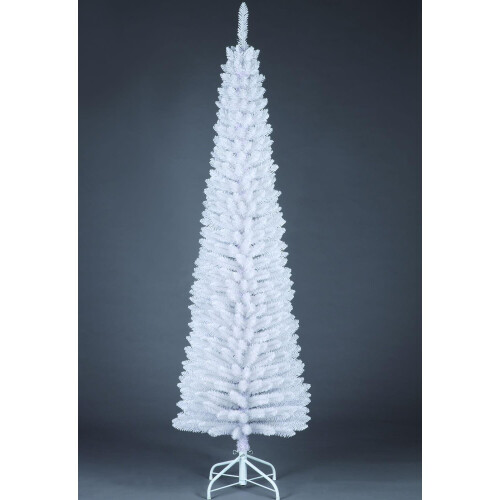 8FT White Artificial Slim Christmas Tree Xmas Decoration Noel