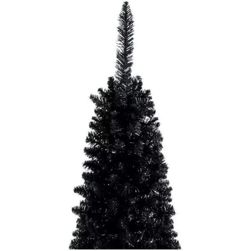 8FT Black Artificial Slim Christmas Tree Xmas Decoration Noel 2