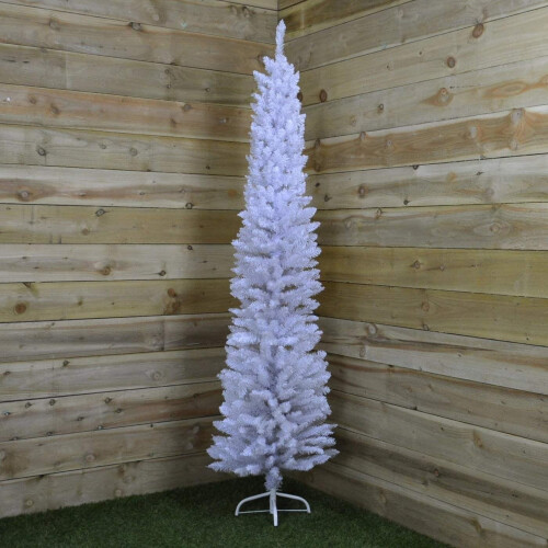 8FT White Artificial Slim Christmas Tree Xmas Decoration Noel 1