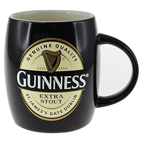 Guinness Ceramic Guinness Barrel Mug With Extra Stout Label, Black Colour