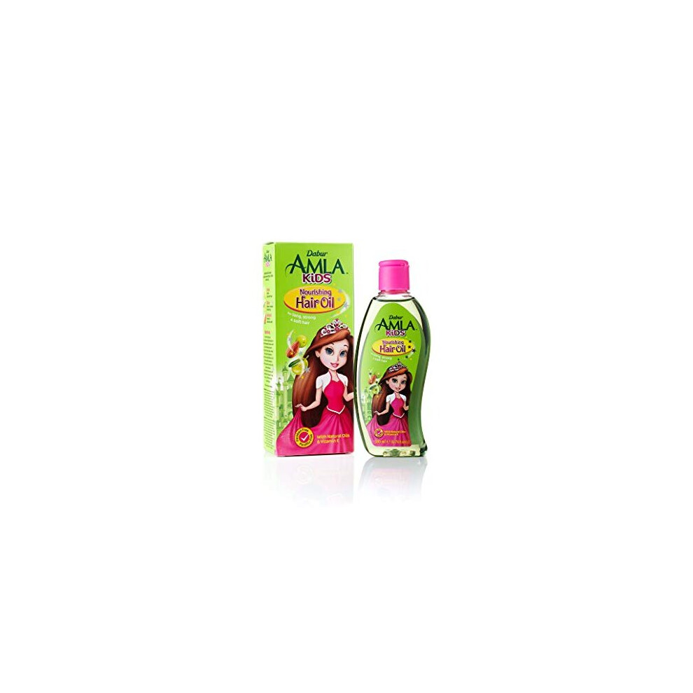 Vatika Naturals Dabur Amla Kids Nourishing Hair Oil 200ml | 100% natural oils | The goodness of amla, olive & almonds | For long, strong, healthy