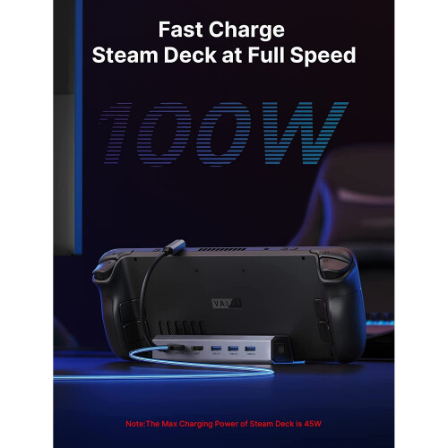 Dockingstation compatibel met Steam Deck, 6-in-1 Steam Deck Dock 2