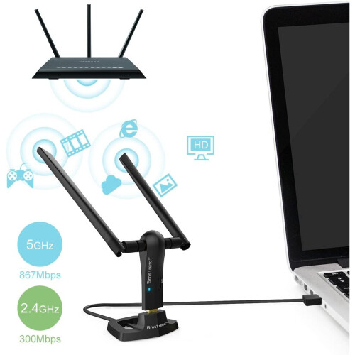 USB WiFi Adapter for PC Desktop Laptop Windows 11/10/8.1/8/7 2