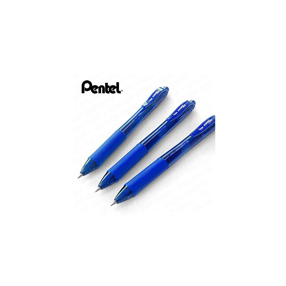 Pentel EnerGel X BL107 - Retractable Liquid Gel Ink Pen - 0.7mm - 84% Recycled - Blue - Pack of 3