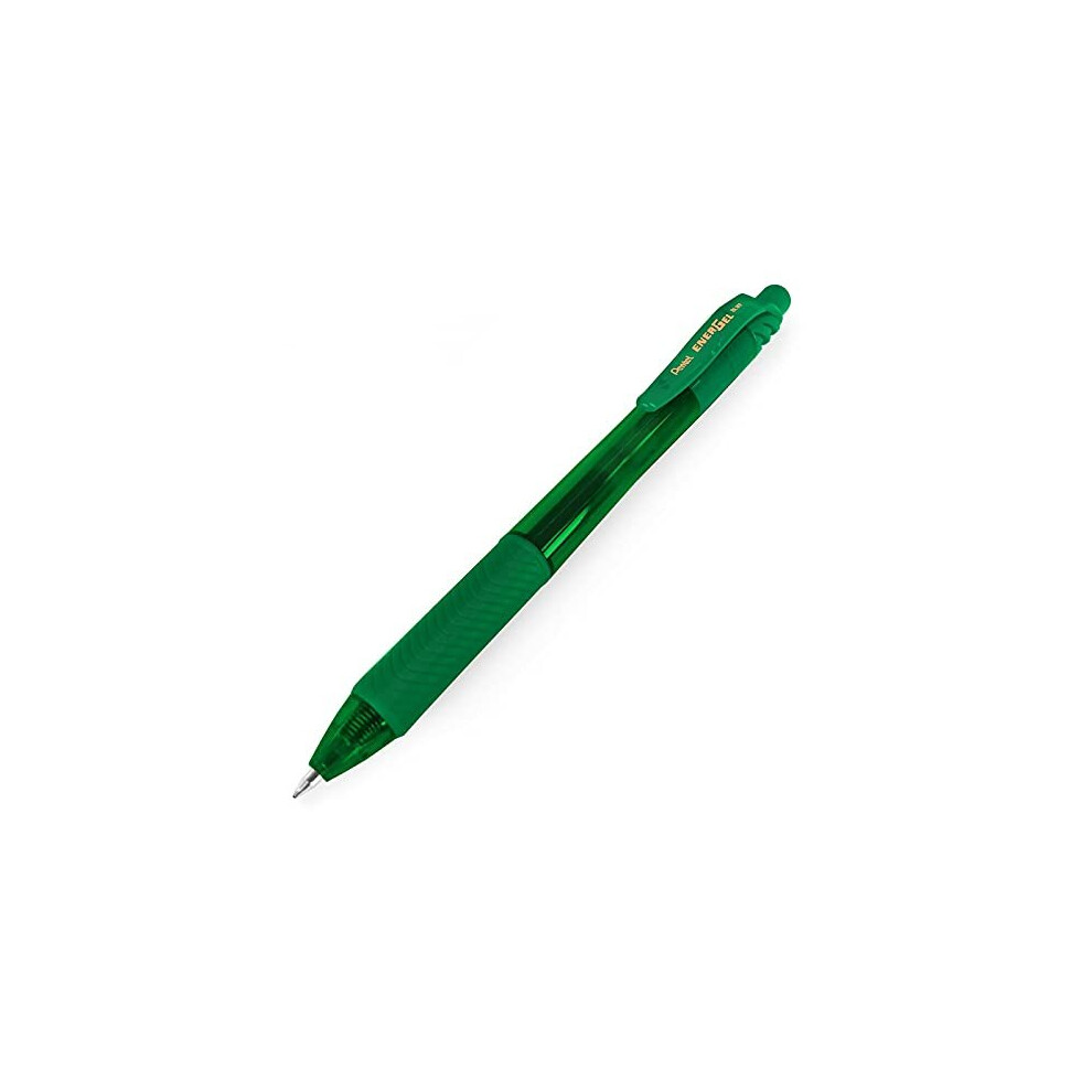 Pentel EnerGel X BL107 - Retractable Liquid Gel Ink Pen - 0.7mm - 84% Recycled - Green - Pack of 3