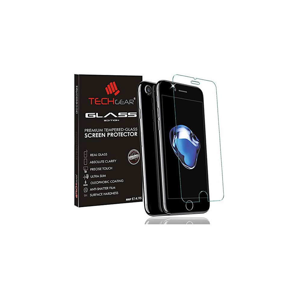 Techgear Glass Edition Compatible With Iphone 8, Iphone 7 4.7", Tempered Glass Screen Protector Cover [2.5D Round Edge] [9H Hardness] [Crystal