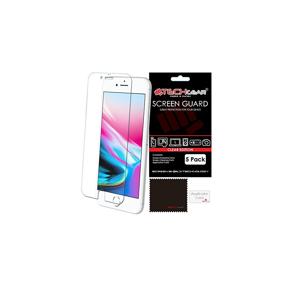Techgear [5 Pack] Screen Protectors For Iphone Se 5G 2022/2020, Iphone 8, Iphone 7 (4.7") - Ultra Clear Lcd Screen Protector Guard Covers Compatible