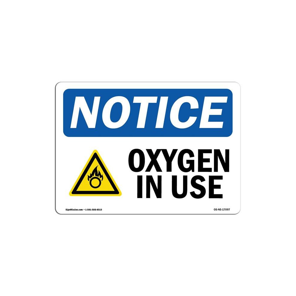 SignMission OS-NS-P-710-L-17097 OSHA Notice Sign - Oxygen in Use-image-OPC-PB5MRG8-NEW