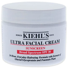 Kiehl's Ultra Facial Cream med SPF 30, Lätt Dagkräm för Alla Hudtyper, 24-timmars Fukt, UV-Solskydd