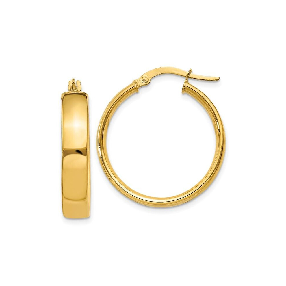 Quality Gold PRE680 14K Yellow Gold 4.75 mm Large Hoop Earrings