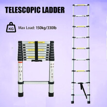 2.6M Aluminium Telescopic Ladder Extendable DIY Tool Max Load 150KG