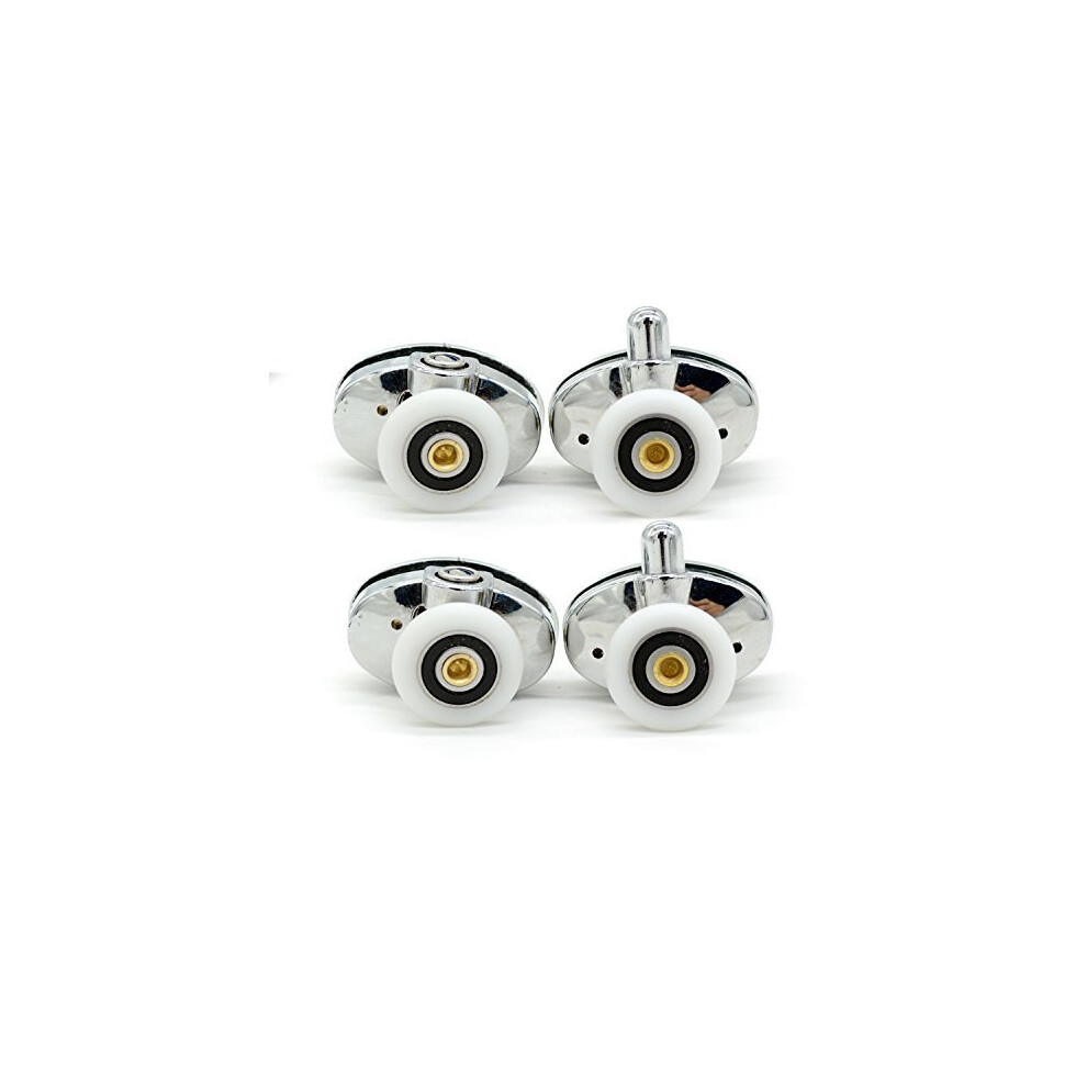 Set Of 4 New Oval Singel Wheel Shower Door Rollers 23Mm 729680031301