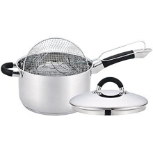 Royal Cuisine 20cm Stainless Steel Chip Pan Induction Pot Deep Fry Fries Pot Lid
