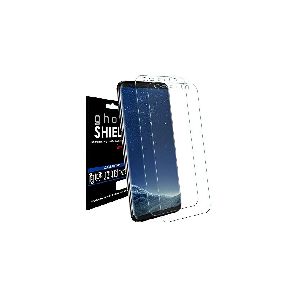 [2 Pack] TECHGEAR Screen Protectors to fit Samsung Galaxy S8 Plus [ghostSHIELD Edition] Genuine Reinforced Flexible TPU Screen Protector Guard Covers