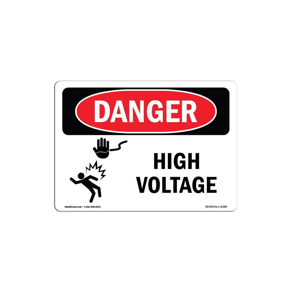 SignMission OS-DS-D-57-L-2196 OSHA Danger Sign - High Voltage-image-OPC-PB5MXX6-NEW