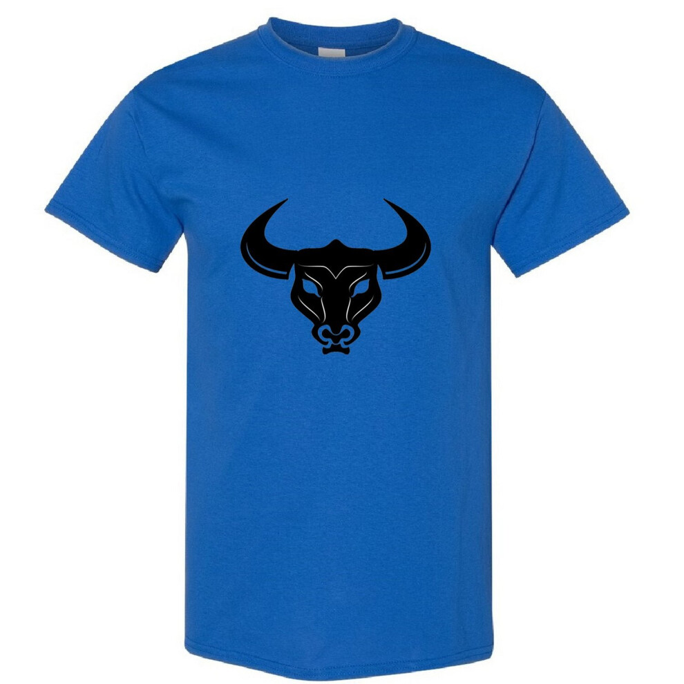 (Royal, S) Taurus Bull Head Zodiac Horoscope Astrological Sign Men T Shirt Tee Top