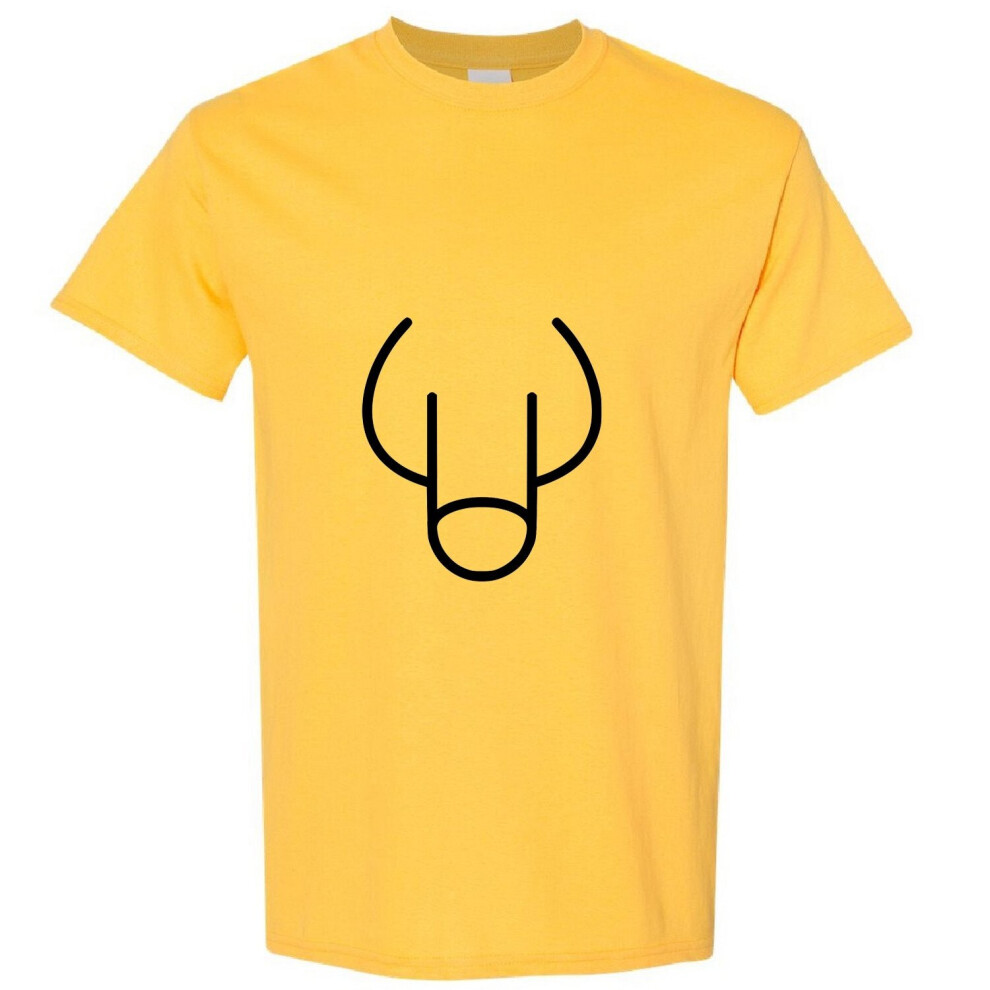 (Yellow, S) Adult Dick Penis Down Silhouette Joke Funny Art Men T Shirt Tee Top