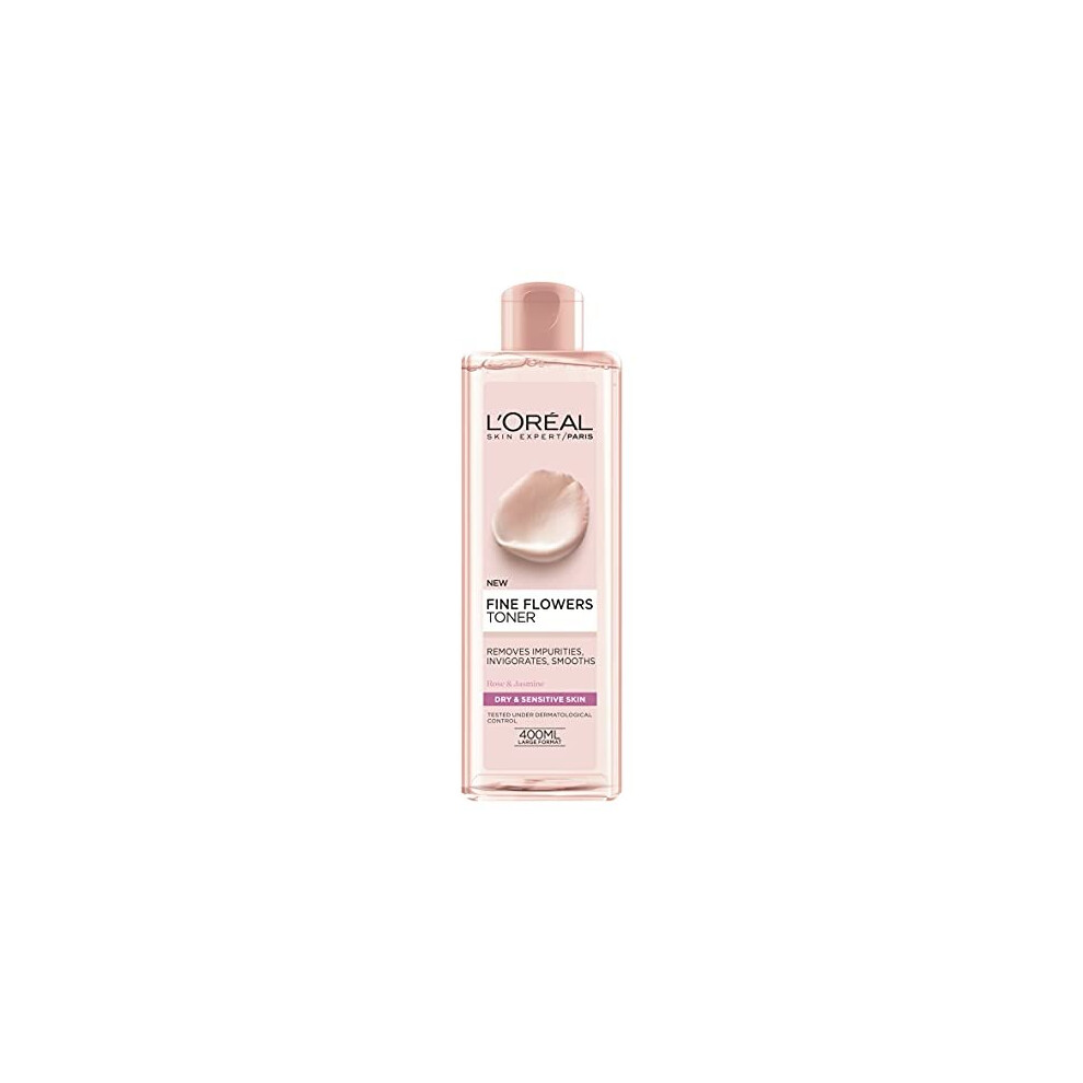 L’oréal Paris L'oreal Paris Fine Flowers Cleansing Toner For Normal To Dry Sensitive Skin - Rose & Jasmine, 400 Ml