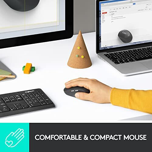 Logitech Logitech M585 RF Wireless + Bluetooth Optical 1000DPI Right-Hand Silver Mouse for Right Handed, Optical, 101 g, Graphite 2