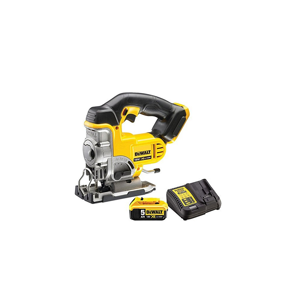 DEWALT DCS331N 18V XR Cordless Jigsaw Body with 1 x 5.0Ah Battery & Charger