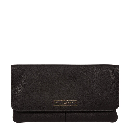 'Golders' Black Leather Clutch Bag 1