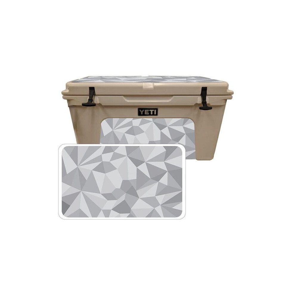 MightySkins YETUND110-Gray Polygon Skin Compatible with YETI Tundra 110 qt. Cooler Wrap Cover Sticker - Gray Polygon