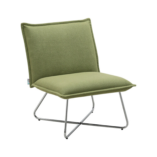 Living And Home Modern Linen Accent Chair with Metal Base 2