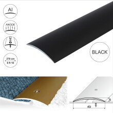 (2.7m, Black) A04 49mm Anodised Aluminium Door Threshold Strip