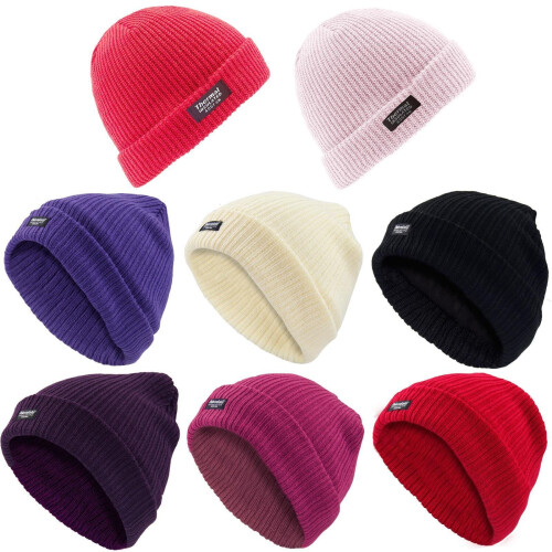 Womens Thinsulate Beanie Hat Fleece Lined Woolly