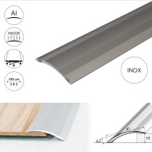 (1.0m, Inox) A48 41mm Anodised Aluminium Self Adhesive Door Threshold Ramp Profile