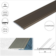 (2.7m, Champagne) A02 30mm Anodised Aluminium Flat Self Adhesive Door Threshold Strip