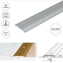 (0.93m, Silver) A12 25mm Anodised Aluminium Flat Door Threshold Strip