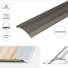 (1.0m, Champagne) A48 41mm Anodised Aluminium Self Adhesive Door Threshold Ramp Profile