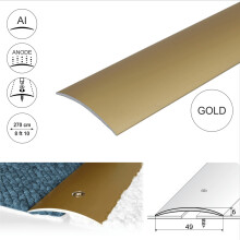 (2.7m, Gold) A04 49mm Anodised Aluminium Door Threshold Strip