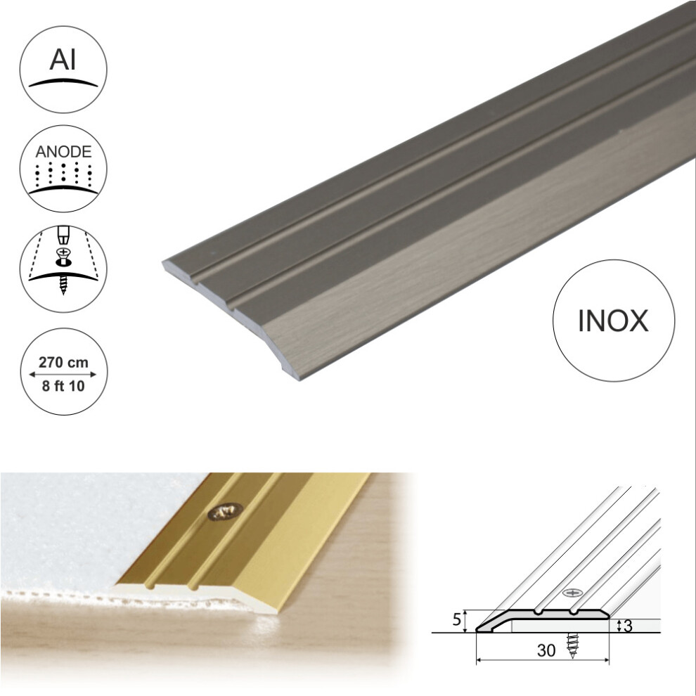 Cayrus (2.7M, Inox) A01 30Mm Anodised Aluminium Door Threshold Ramp Profile