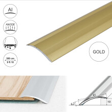 (3.0m, Gold) A48 41mm Anodised Aluminium Self Adhesive Door Threshold Ramp Profile