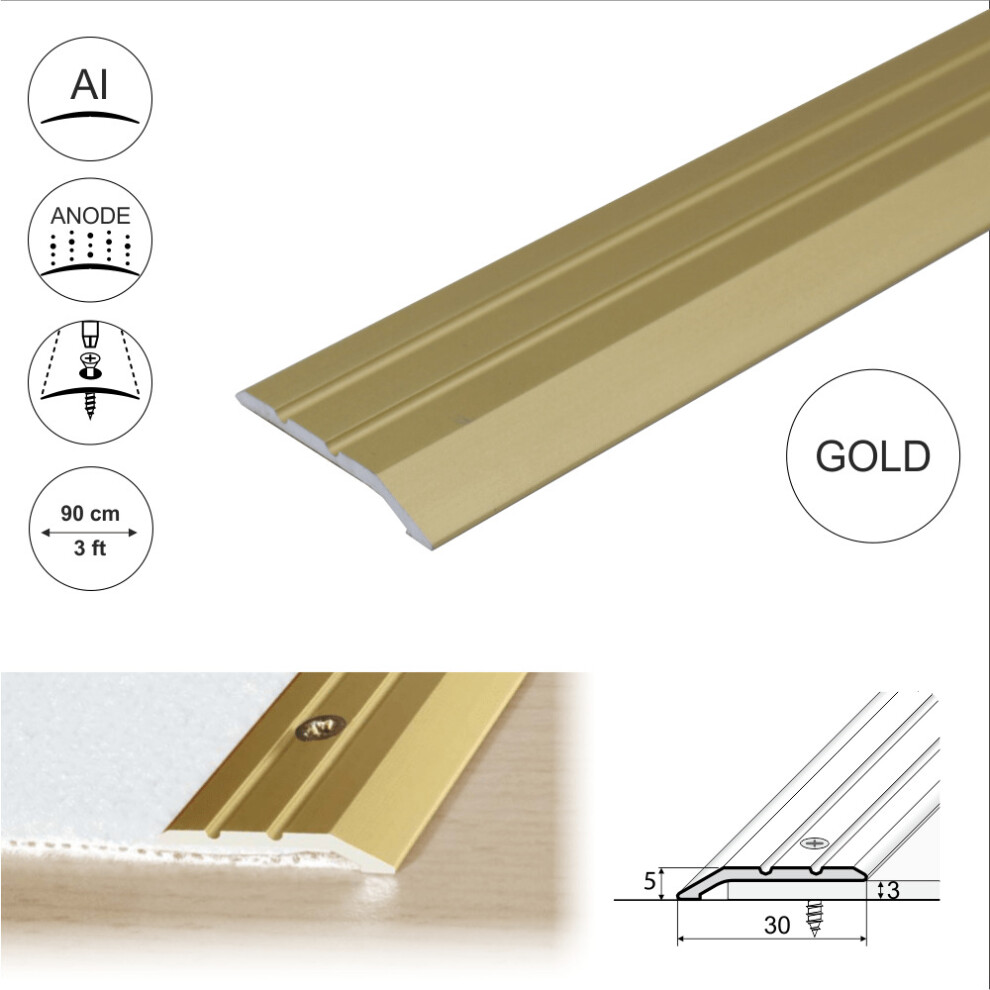 Cayrus Gold (0.9M, ) A01 30Mm Anodised Aluminium Door Threshold Ramp Profile