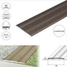 (0.93m, Champagne) A08 35mm Anodised Aluminium Flat Self Adhesive Door Threshold Strip